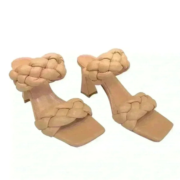 Marc Fisher Hammy Braided High Heel Slide Sandals, Size 6.5 - Picture 1 of 8